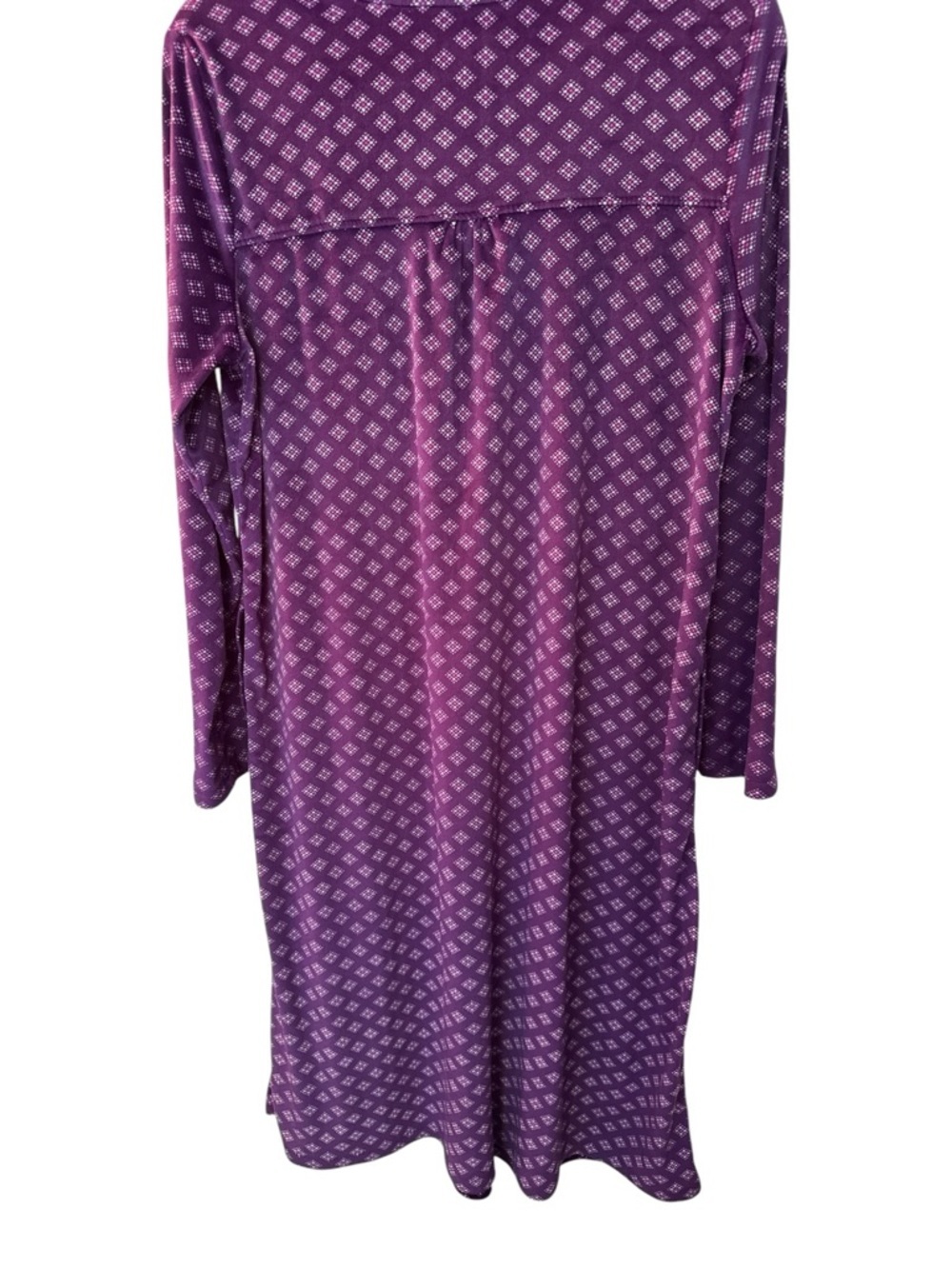 Aria Collection Night Gown Size Large Purple Soft Velour Cottage Grandma - Picture 5 of 8